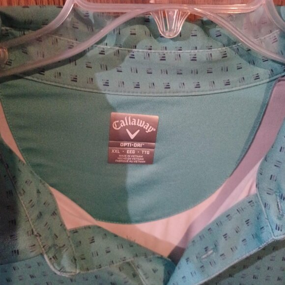 Callaway Opti-Dri Polo Shirt Aqua EUC - Picture 3 of 4